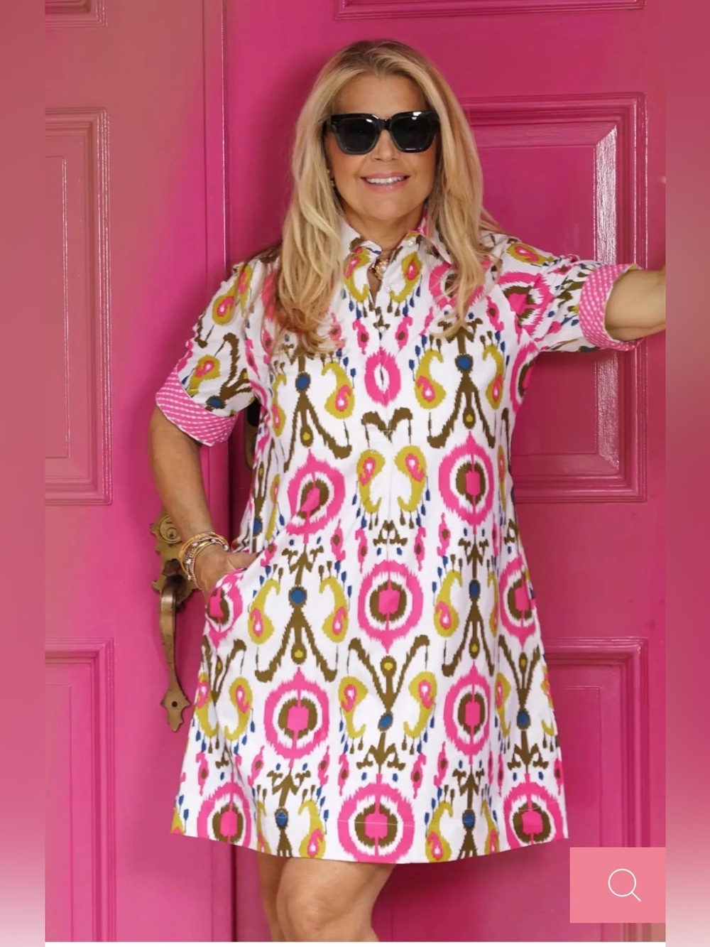 Just Darviny Charlotte Dress Ikat White Size Small preppy resortwear summer